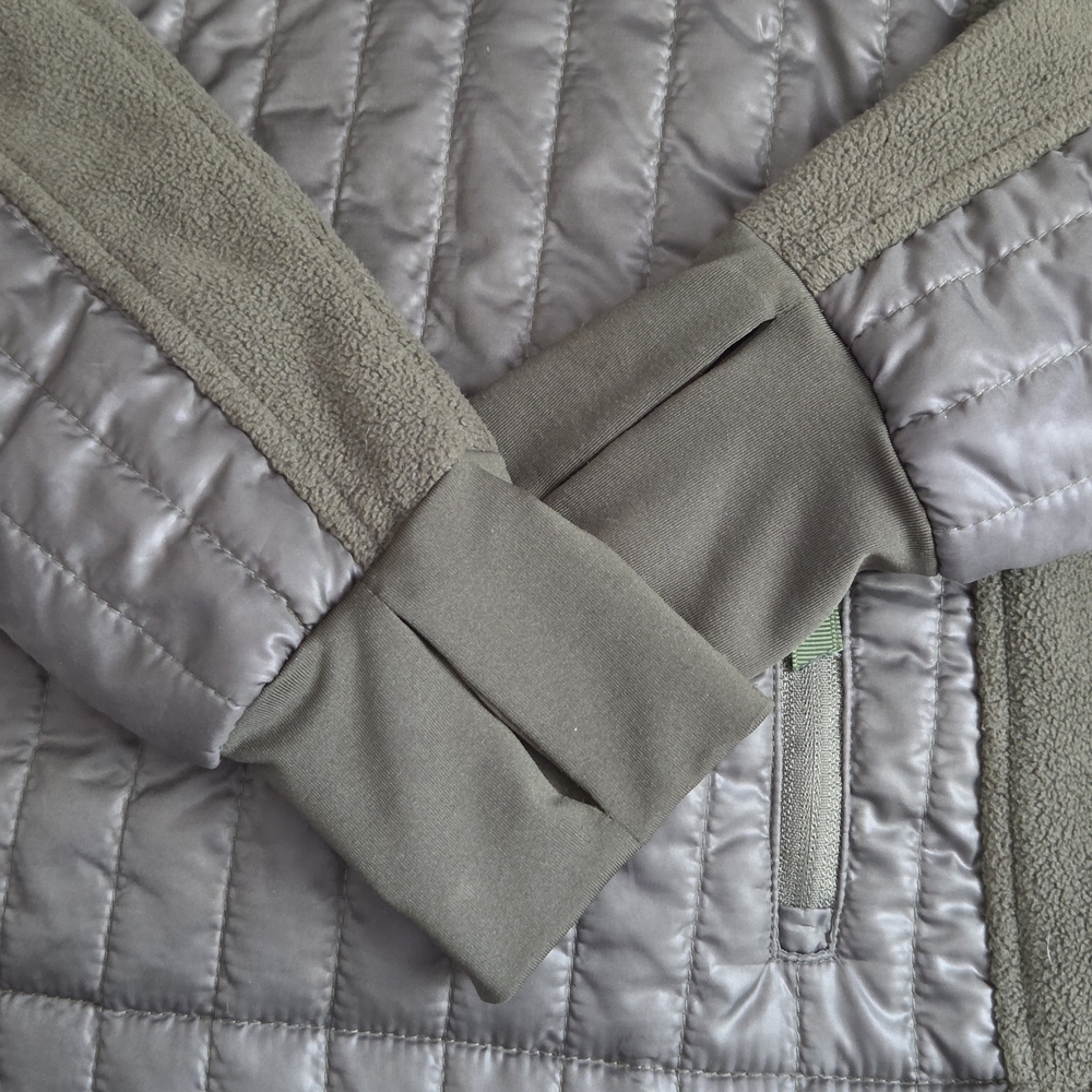 Kyodan Freedom Trail Army Green Quilted Fleece Puffer Pull Over Sweater Size S - Picture 4 of 6